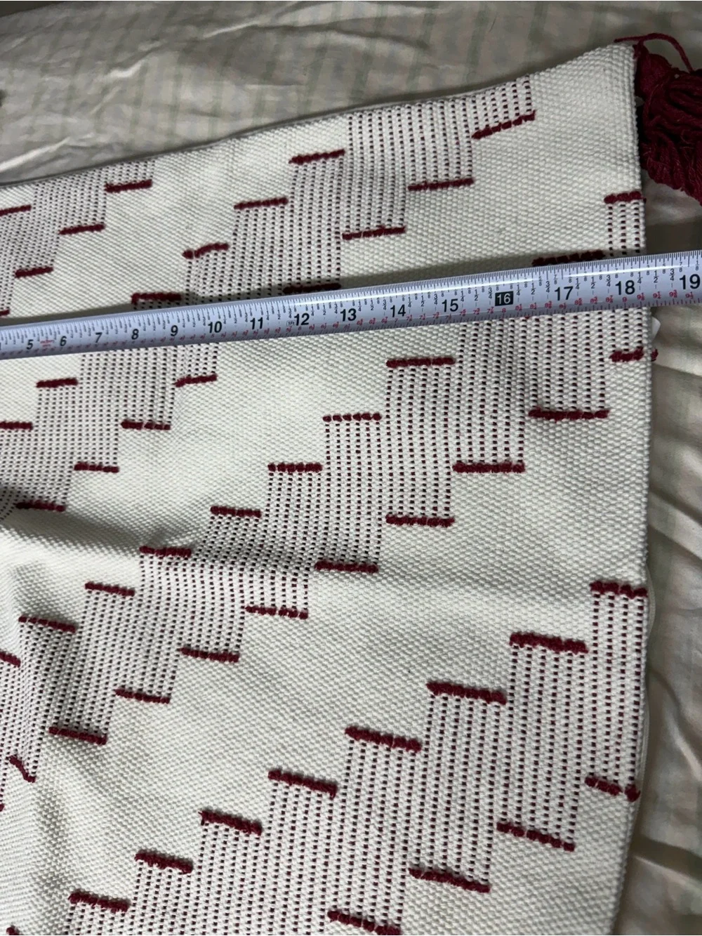 Blue Page pillow covers  with Burgundy Tassel Detail embroidered boho (2)